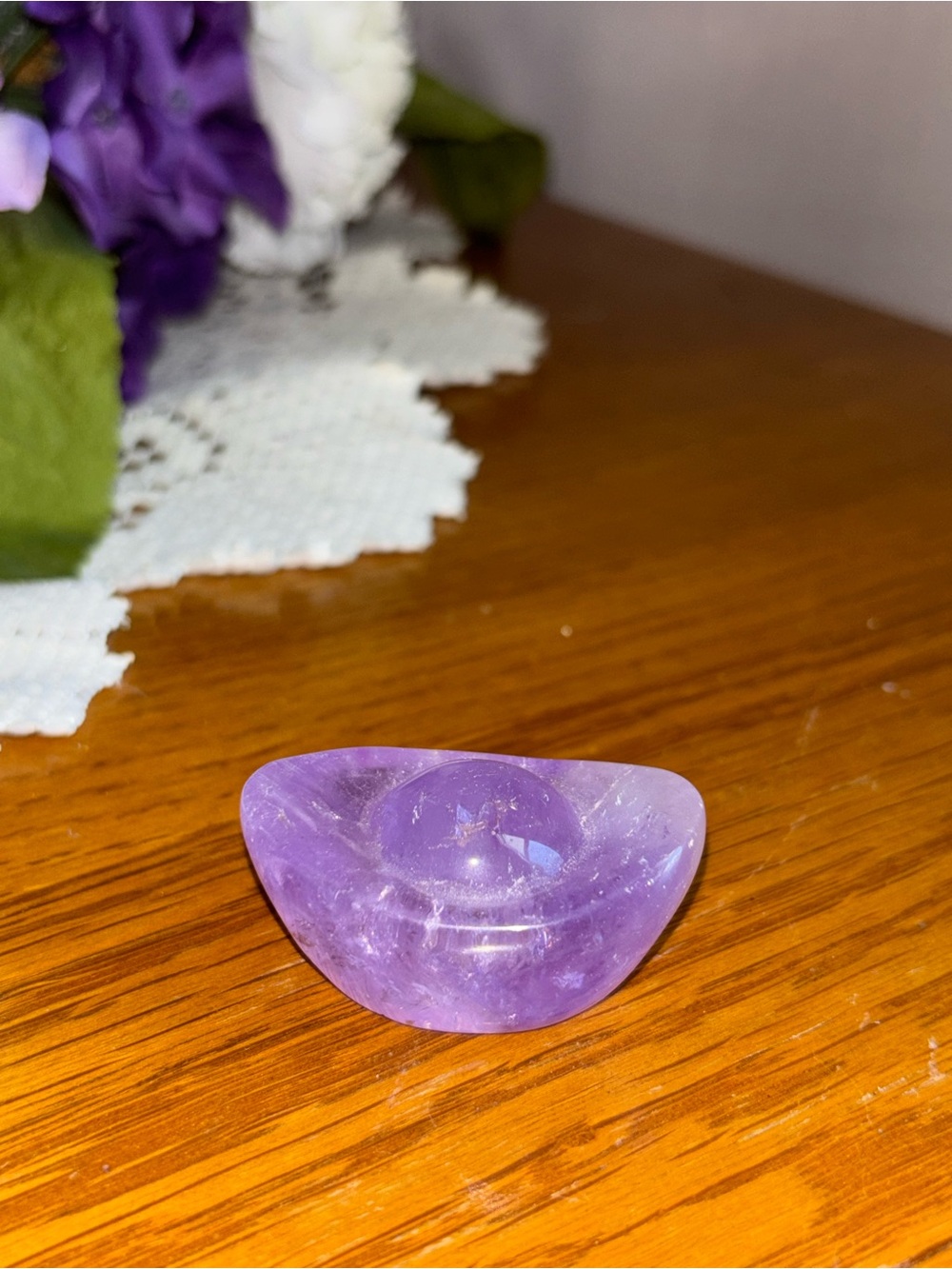 Amethyst Chinese Yuanbao Crystal Carving